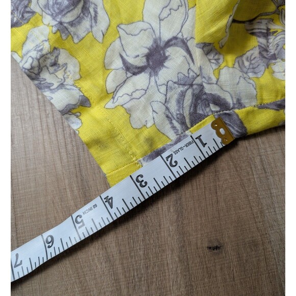 Kut from the Kloth Yellow Floral Linen Shorts Size 8 Pull On Boho 3.5" Inseam - Picture 9 of 9